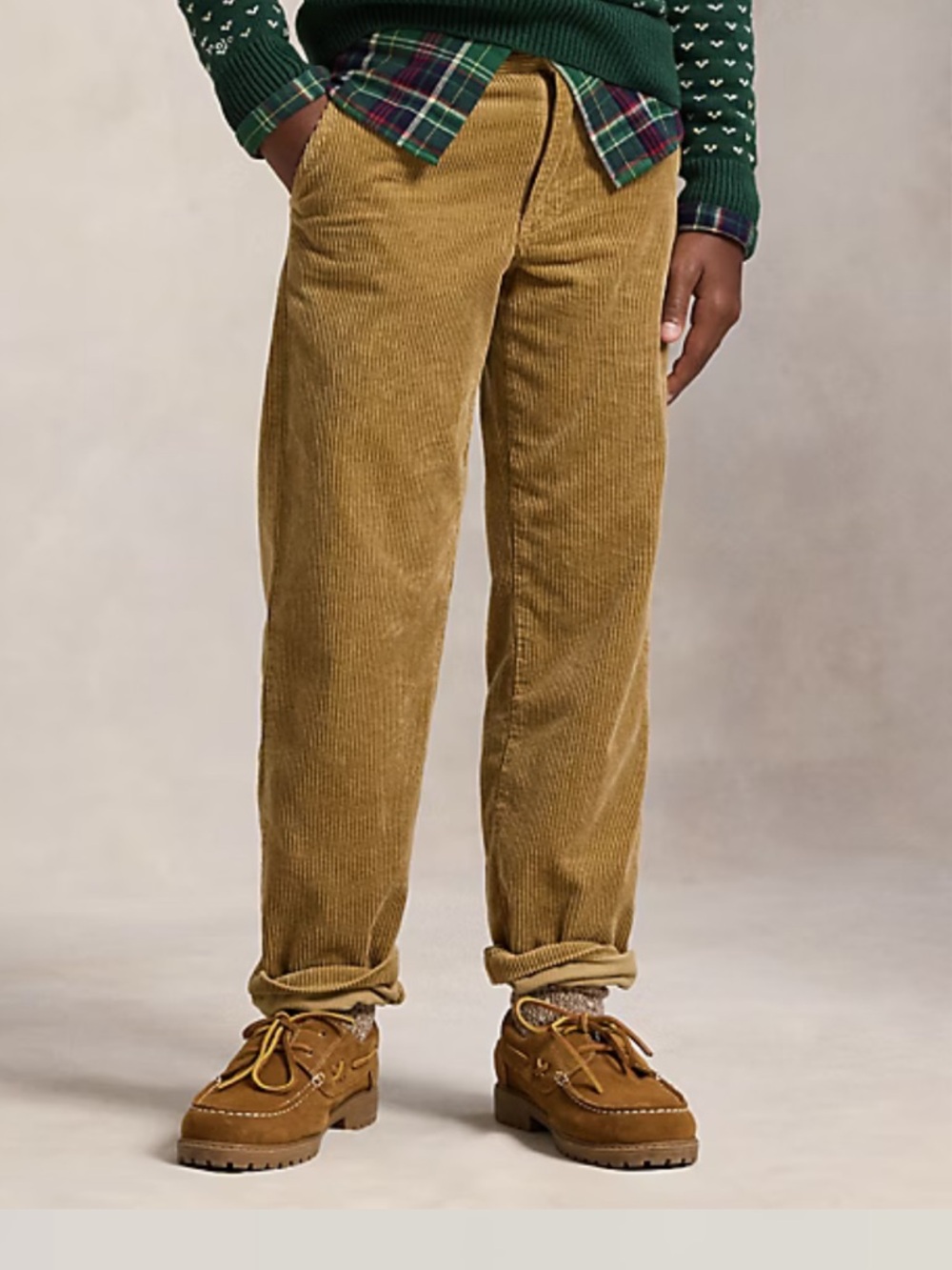 Polo Ralph Lauren Kids Bedford Straight Fit Corduroy Pant Boys Size 14 Khaki New